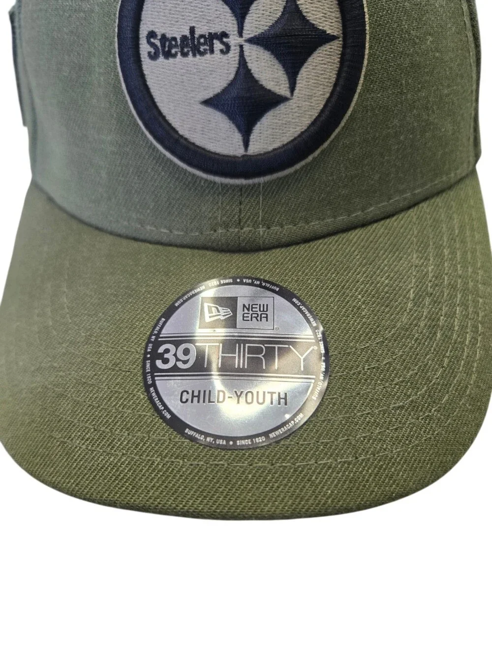 🏈 Pittsburgh Steelers New Era 39THIRTY Salute to Service Youth Stretch Fit Hat